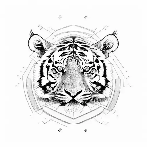 A Tiger Pouncing On Its Prey In A Dynamic Pose