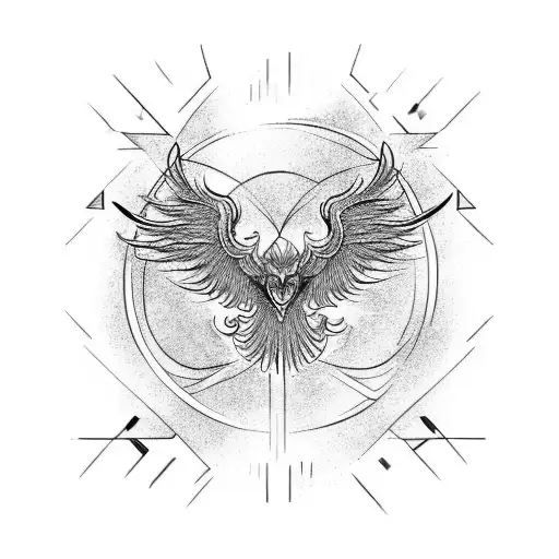 Combine The Taurus Zodiac Symbol With The Image Of A Phoenix