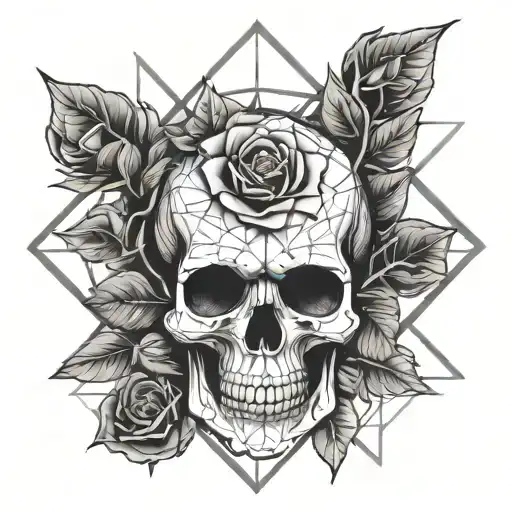 Goth Skull With Rose