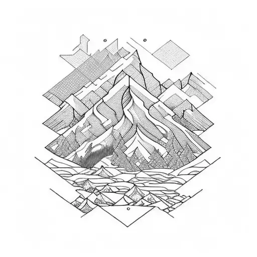 A Mesmerizing Mountain Range With Intricate Patterns Of Mtg Cards Forming The Peaks