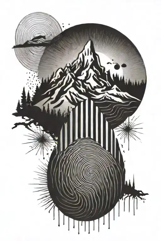 Mountain Sun Finger Print Music Travel Karma Inspired Musical