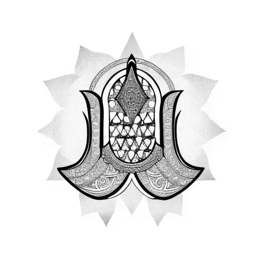 Hamsa Symbol With Mandala