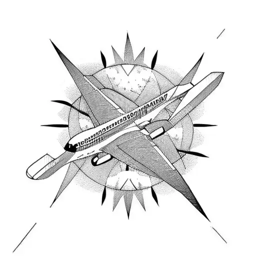 Plane Flying By A Star