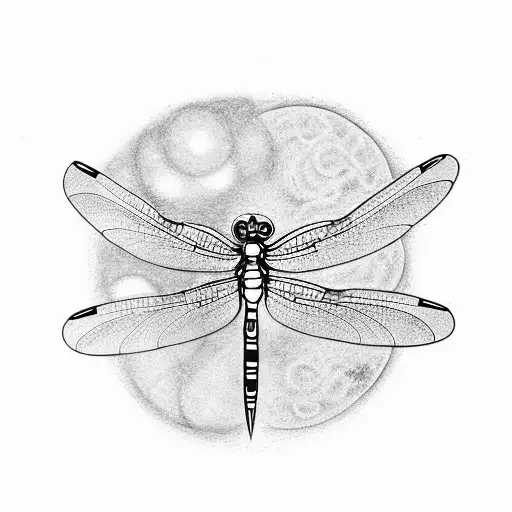 Dragonfly And Winter Solstice Moon