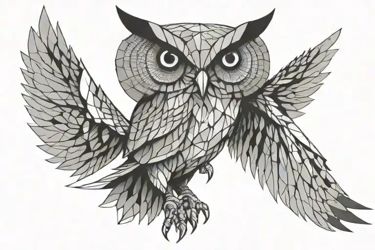 Owl With Wings Spread