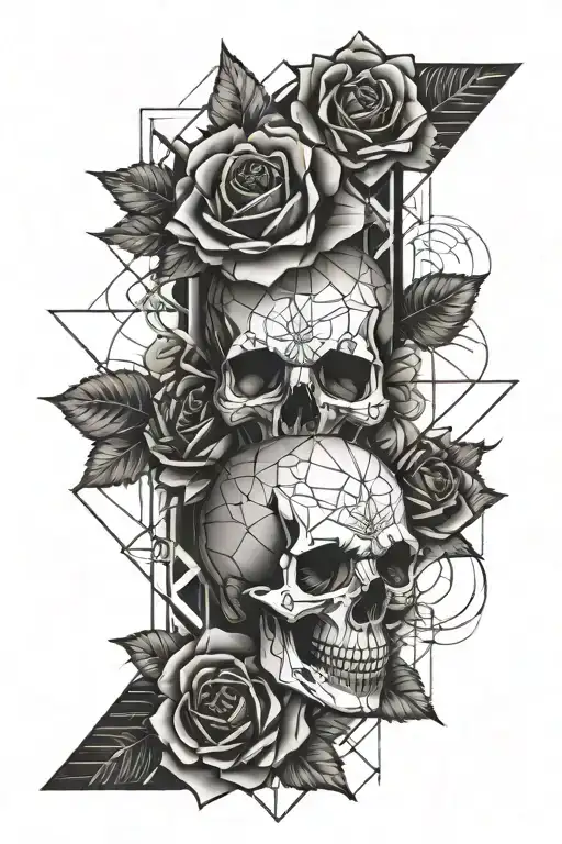 Skull And Rose Intertwined Forearm