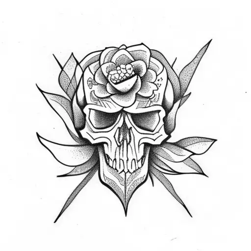 Skull With Flowers
