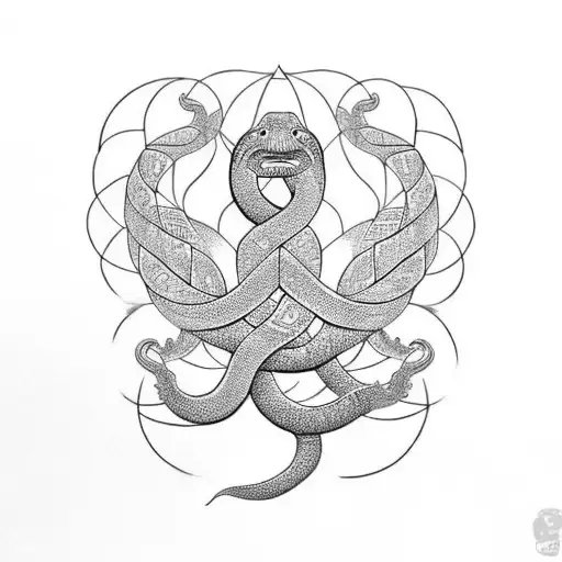 A Philosophical Symbol Incorporated Into A Snake's Body
