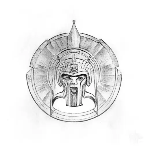 Spartan Solider Helmet From Greek Empire