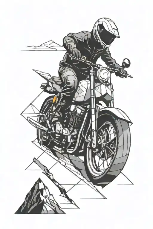 Motor Bike Mountain Landscape