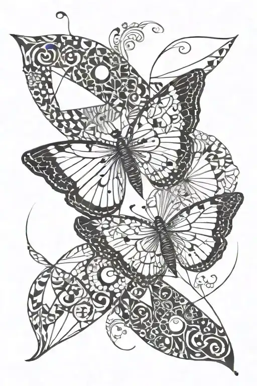 Masculine And Modern Butterly With The Date 09-29-1976