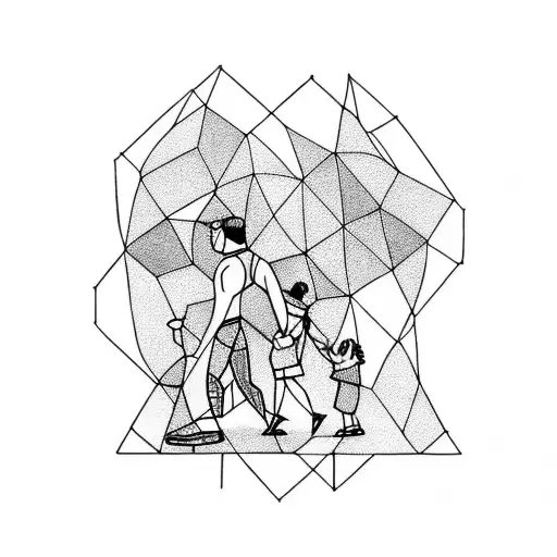 Father Holding His Daughter While Walking