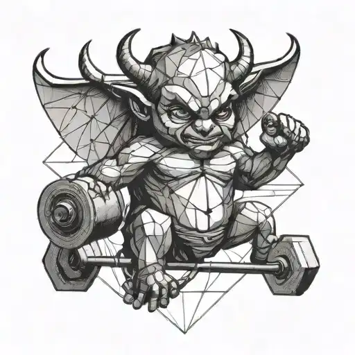 Baby Devil Lifting Weights