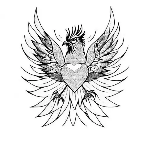 Time Phoenix Bird Heart