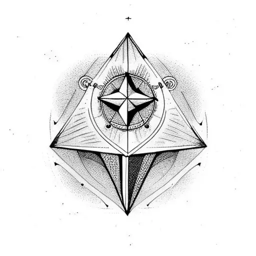 Geometric Anchor With Geometric Compass In Back