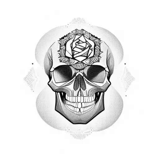 Skull With Roses And Bitcoin