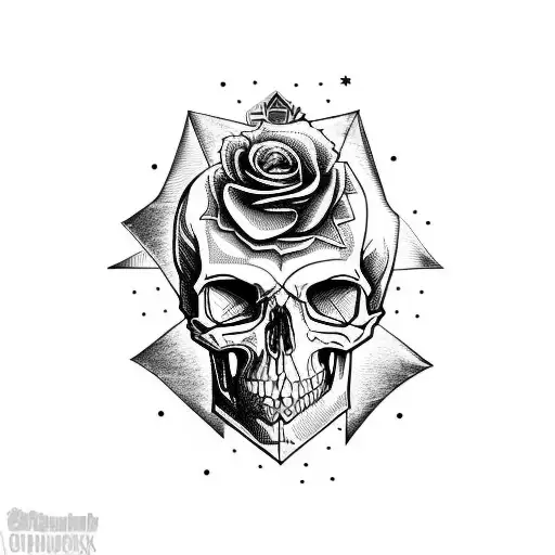 A Gothic-inspired Skull Surrounded