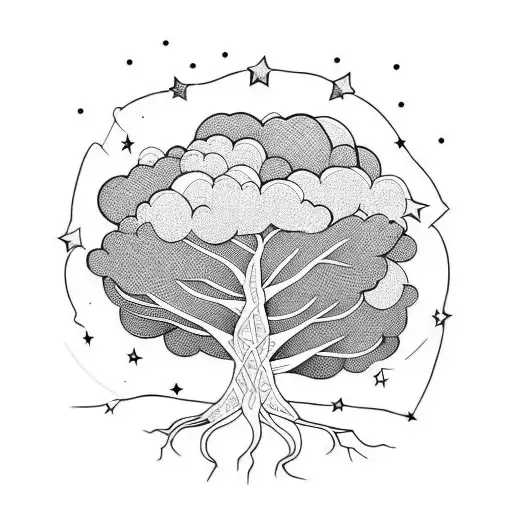 Roots Tree Cloud Stars
