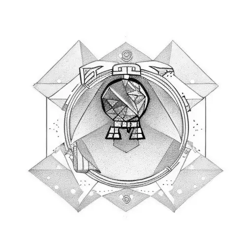 A Tattoo Of A Retro Video Game Character Playing A Guitar In Space