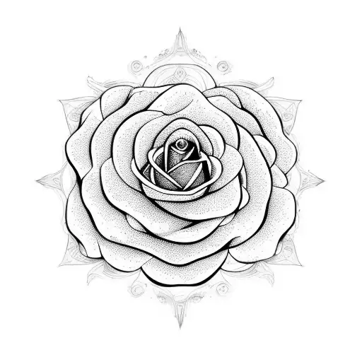 Wilted Rose On A Geometric Background