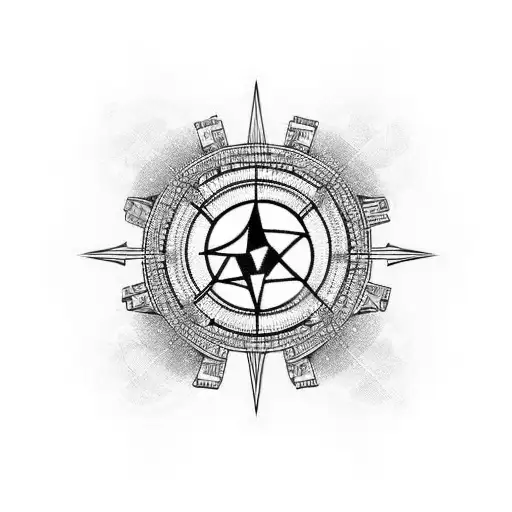 A Football Stadium With Religious Symbols In The Stands