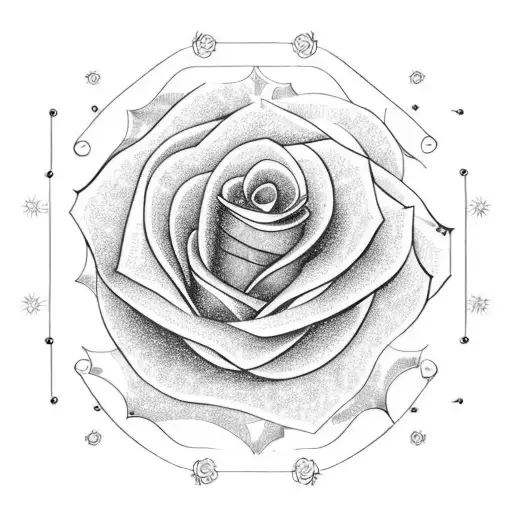 A Technical Circuit Board With A Rose Incorporated Into The Design
