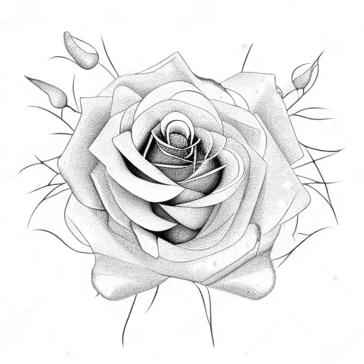 Blooming Rose And Wilted Rose On A Geometric Background