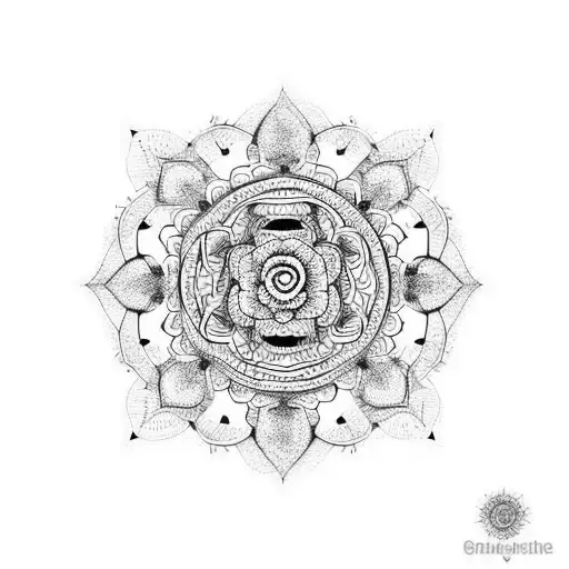 Mandala Design With Rose For Shoulder And Chest