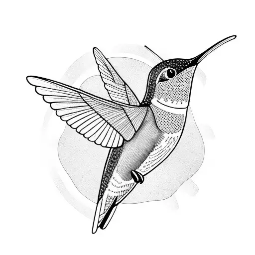 Hummingbird Line Art