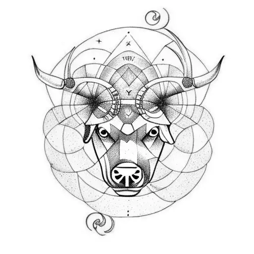 The Zodiac Sign Is Taurus A Dog And A Tree