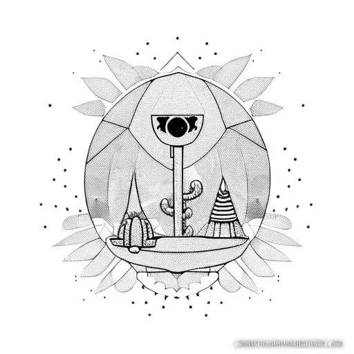 Alien Wearing Tourist Clothing By A Cactus Ufo