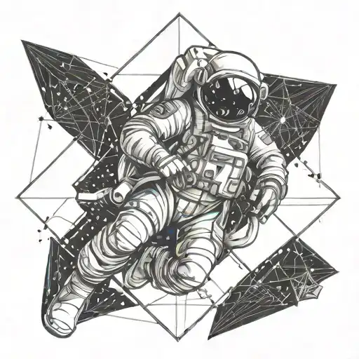 Astronaut Parachuting Down