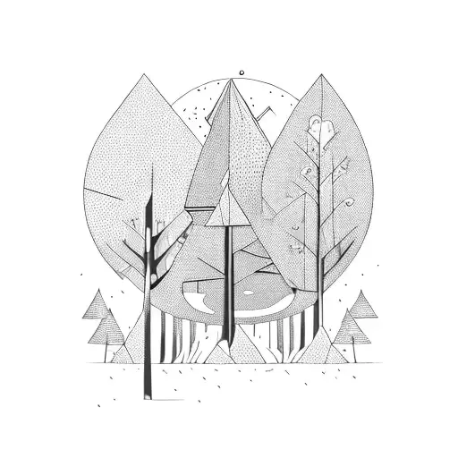 Dark Night Forest With Roases