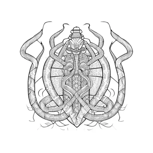 A Sword Wrapped In Vines Of Scorpion Flowers