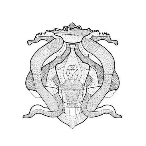 Alligator In Diamond Outline