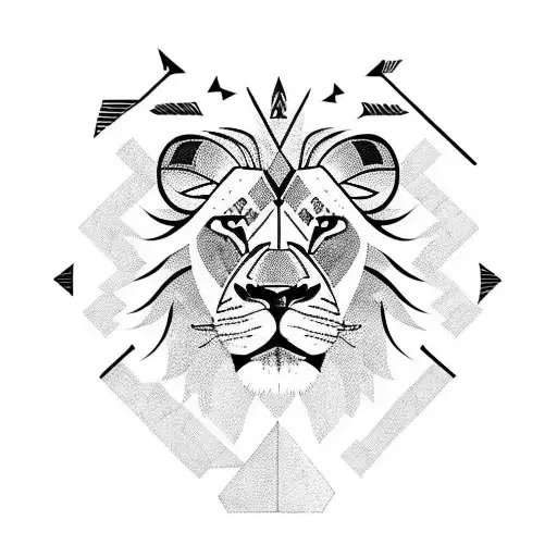 A Lion With Arrows Hitting Him