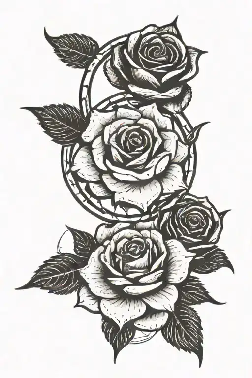 Ouroboros Surrounding A Rose