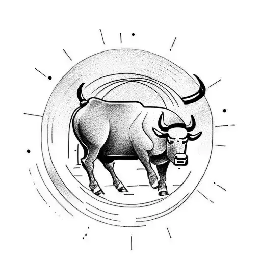 A Tattoo With A Bull With An Earth In The Background That Says The World Is Yours