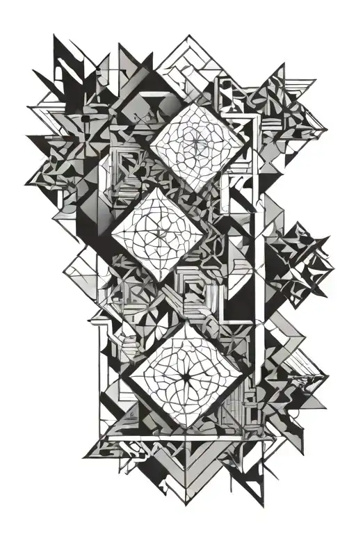 Geometric Cover Up Tattoo Design