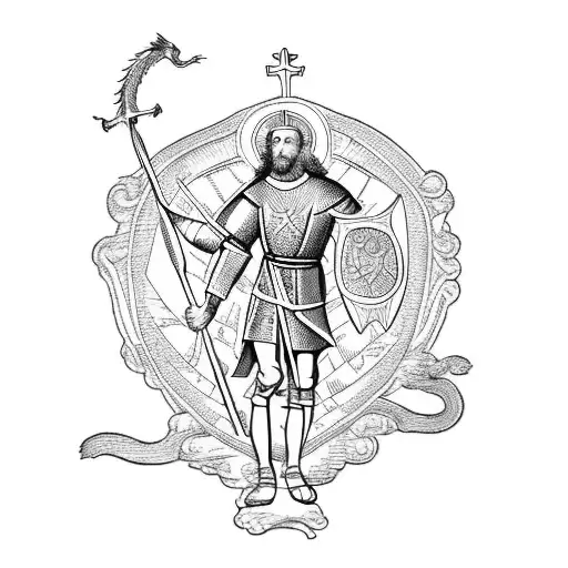St George From The Bible Slaying The Dragon
