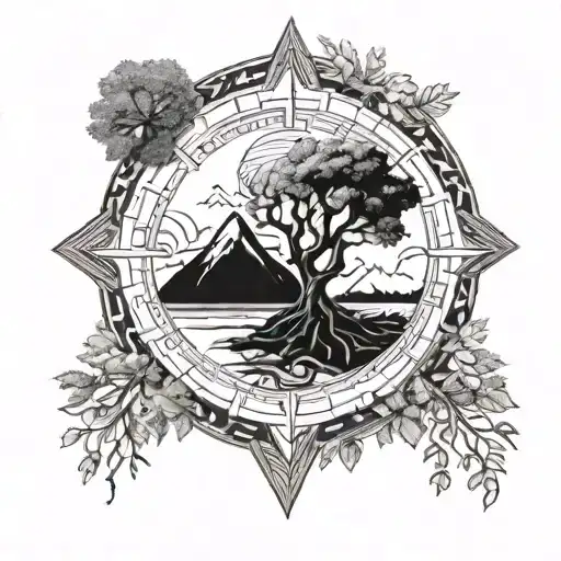 Yggdrasil Mountain Peak Vegvisir