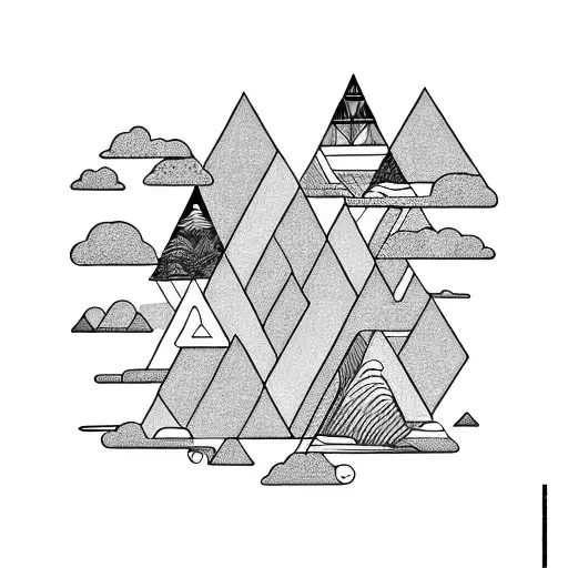 A Group Of Friends Exploring A Surreal Landscape