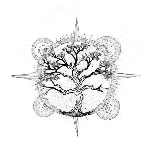 Black Hole With Tree Of Life Growing Out Of It