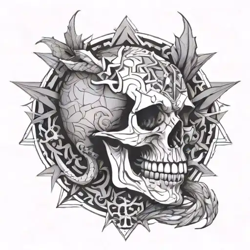 Skull And Dragon