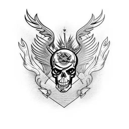 Punk Rock-inspired Harley Davidson Motorcycle With Flames And A Skull