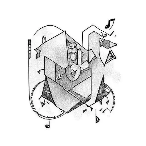 A Tattoo Design That Combines Music And Video Games In A Unique Way