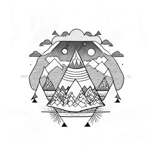 Outdoor Tent Mountain Lake