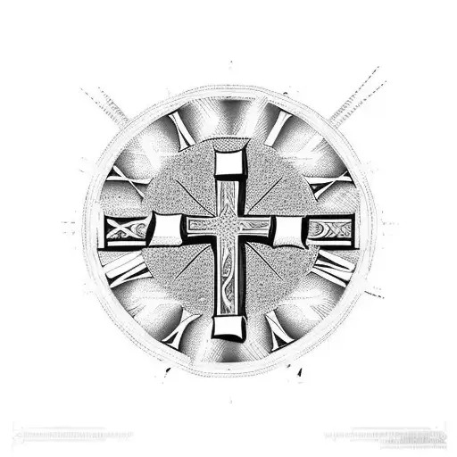 Cross With Roman Numerals Going Horizontal