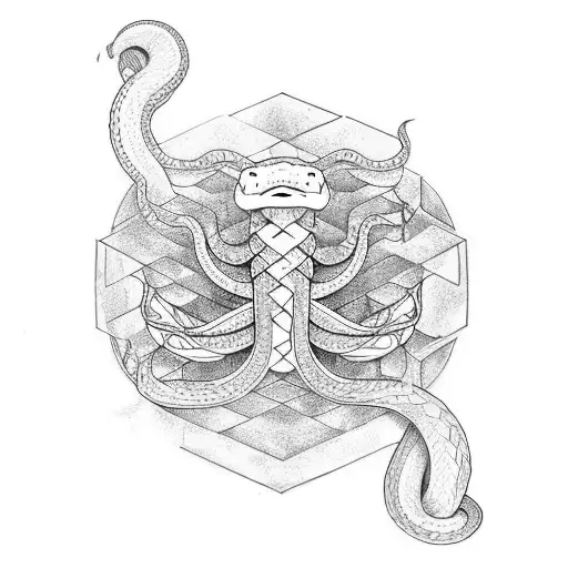 Giant Sketched Flowy Snake