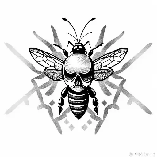 Bee With Skull On The Back